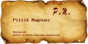 Pittik Magnusz névjegykártya